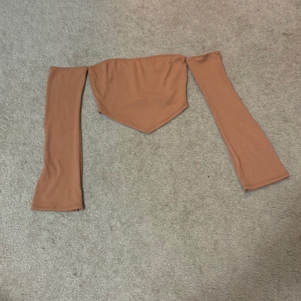 Burnt orange strapless crop